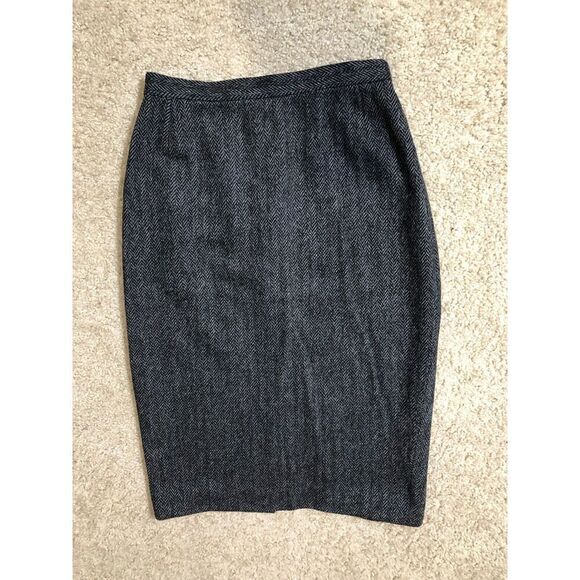 DOLCE & GABBANA Black Grey Pencil Skirt Size 42 Made In Italy - Picture 1 of 8